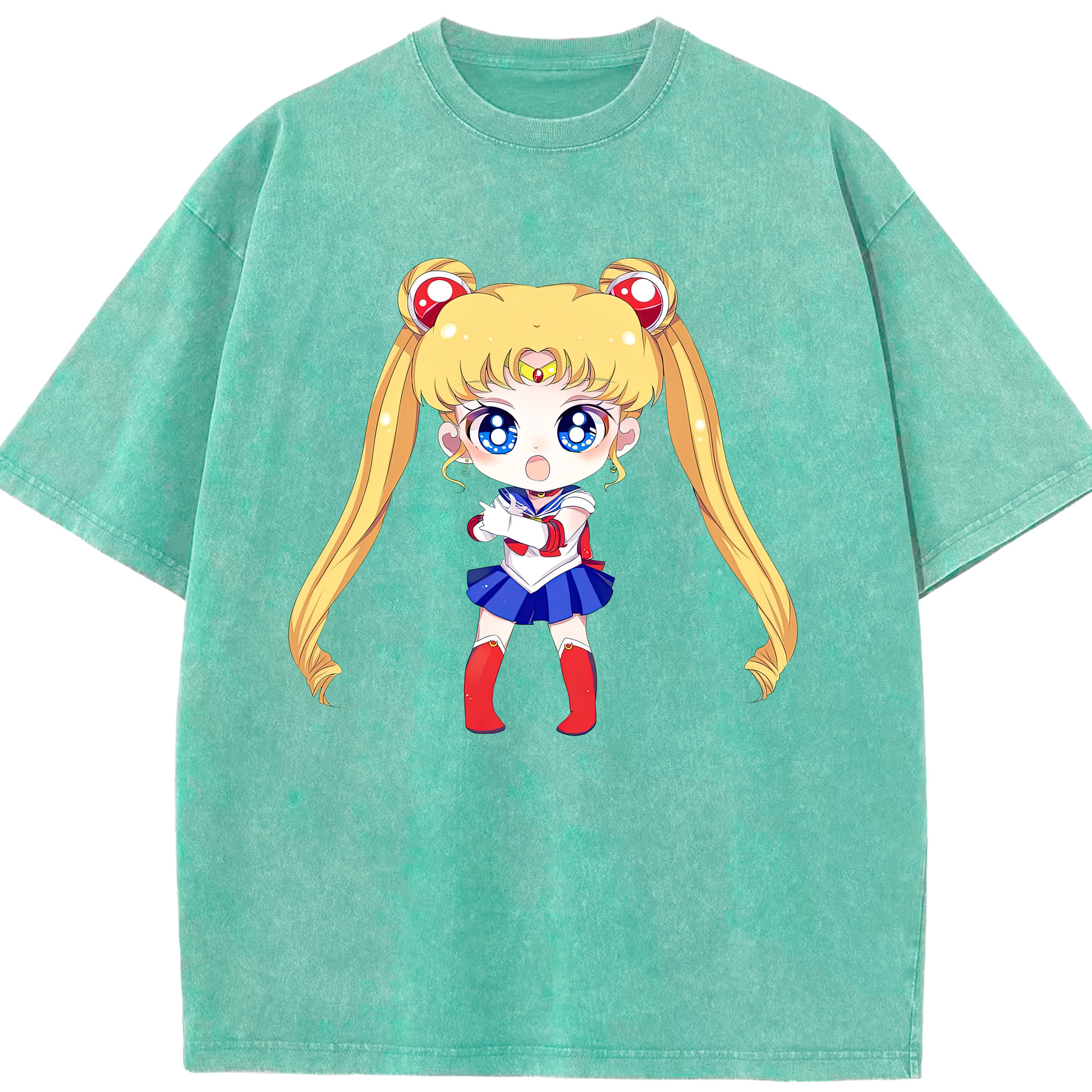 （画像用） 美少女戦士セーラームーン 月野 うさぎ つきの うさぎ Sailor Moon Tsukino Usagi 綿100% ヴィンテージ風 半袖Tシャツ（フロントプリント）